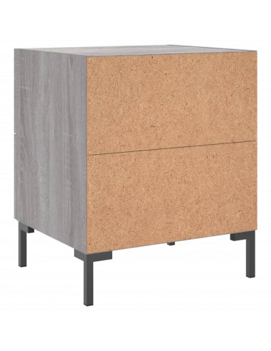 Comodini 2 pz Grigio Sonoma 40x35x47,5 cm in Legno Multistrato