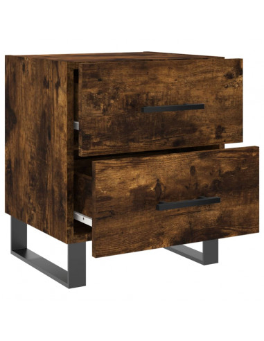 Comodini 2 pz Rovere Fumo 40x35x47,5 cm in Legno Multistrato