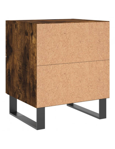 Comodini 2 pz Rovere Fumo 40x35x47,5 cm in Legno Multistrato