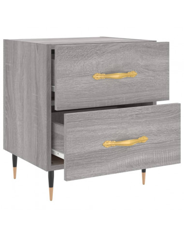 Comodini 2 pz Grigio Sonoma 40x35x47,5 cm in Legno Multistrato