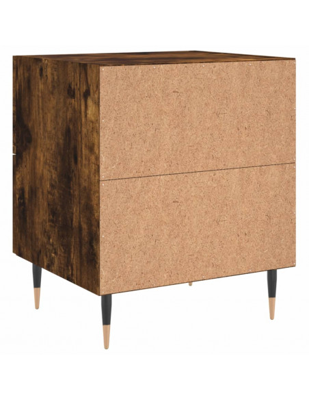 Comodino Rovere Fumo 40x35x47,5 cm in Legno Multistrato