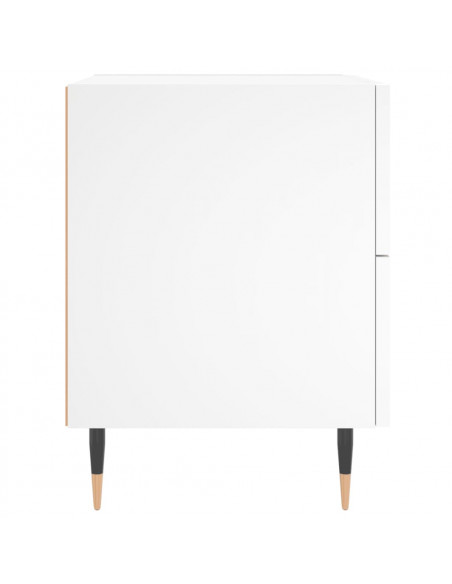 Comodino Bianco 40x35x47,5 cm in Legno Multistrato