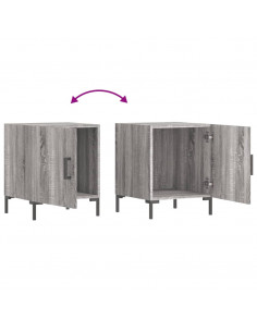 Comodino Grigio Sonoma 40x40x50 cm in Legno Multistrato 2