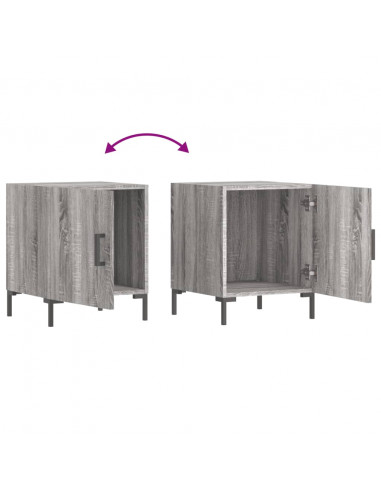 Comodino Grigio Sonoma 40x40x50 cm in Legno Multistrato