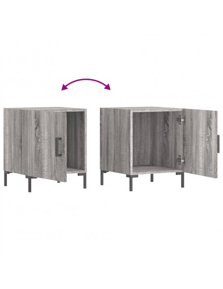 Comodino Grigio Sonoma 40x40x50 cm in Legno Multistrato