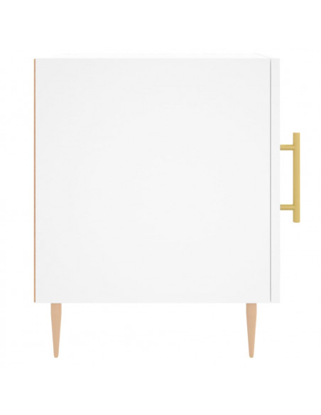 Comodino Bianco 40x40x50 cm in Legno Multistrato