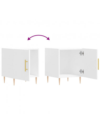 Comodino Bianco 40x40x50 cm in Legno Multistrato