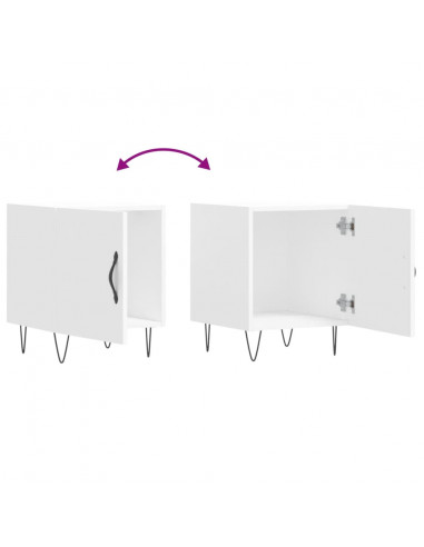 Comodino Bianco 40x40x50 cm in Legno Multistrato