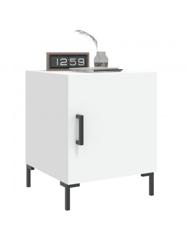 Comodino Bianco 40x40x50 cm in Legno Multistrato