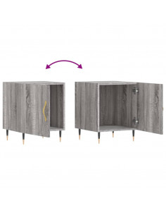 Comodino Grigio Sonoma 40x40x50 cm in Legno Multistrato 2