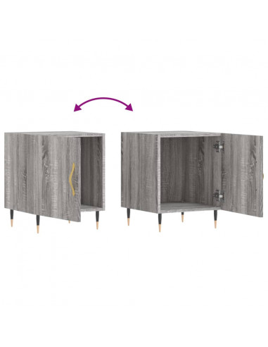 Comodino Grigio Sonoma 40x40x50 cm in Legno Multistrato