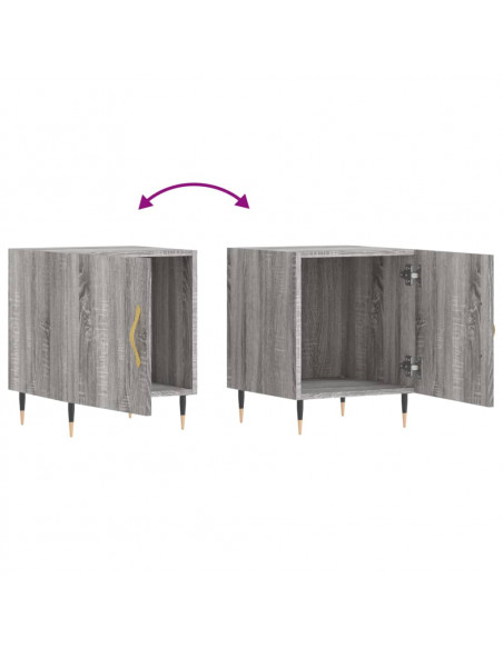 Comodino Grigio Sonoma 40x40x50 cm in Legno Multistrato