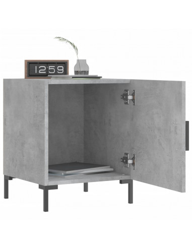 Comodino Grigio Cemento 40x40x50 cm in Legno Multistrato