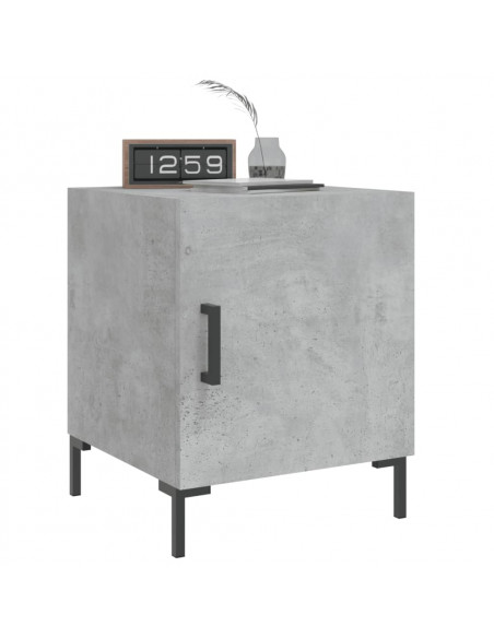 Comodino Grigio Cemento 40x40x50 cm in Legno Multistrato