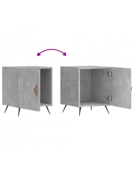 Comodino Grigio Cemento 40x40x50 cm in Legno Multistrato