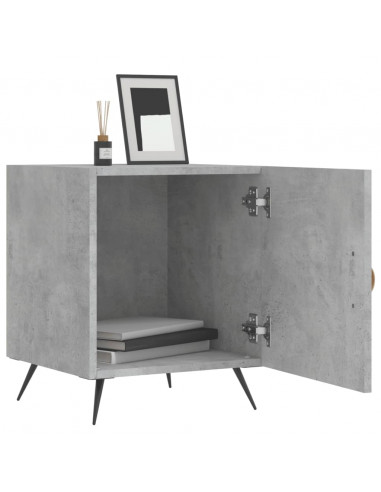 Comodino Grigio Cemento 40x40x50 cm in Legno Multistrato