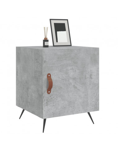Comodino Grigio Cemento 40x40x50 cm in Legno Multistrato