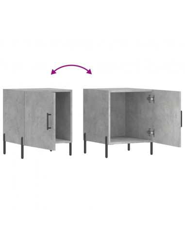 Comodino Grigio Cemento 40x40x50 cm in Legno Multistrato