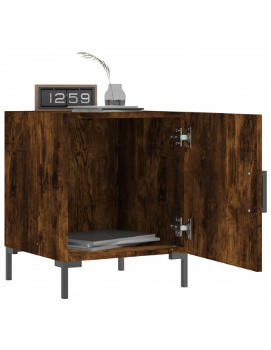 Comodino Rovere Fumo 40x40x50 cm in Legno Multistrato