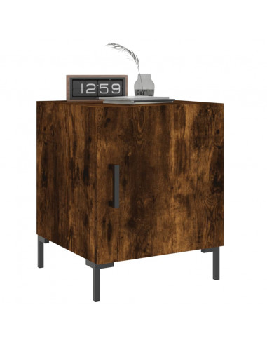Comodino Rovere Fumo 40x40x50 cm in Legno Multistrato