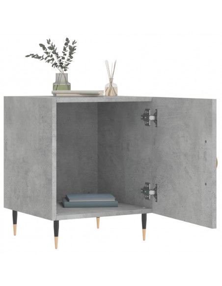 Comodino Grigio Cemento 40x40x50 cm in Legno Multistrato