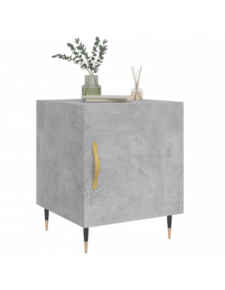 Comodino Grigio Cemento 40x40x50 cm in Legno Multistrato