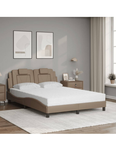 Letto con Materasso Cappuccino 140x190cm Similpelle