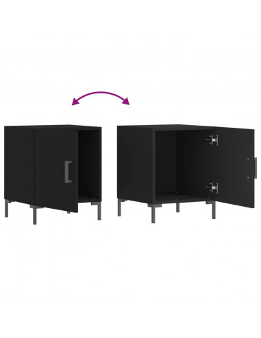 Comodino Nero 40x40x50 cm in Legno Multistrato