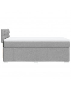 Giroletto a Molle con Materasso Grigio Chiaro 90x200 cm Tessuto 2
