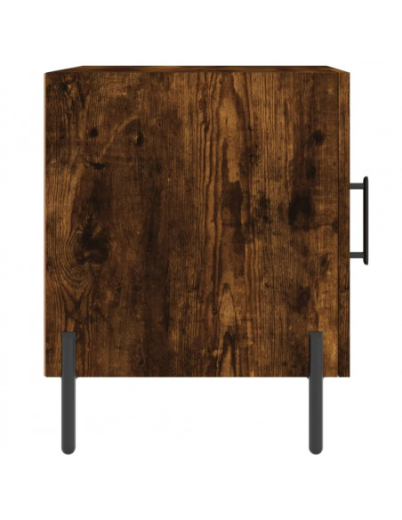 Comodino Rovere Fumo 40x40x50 cm in Legno Multistrato