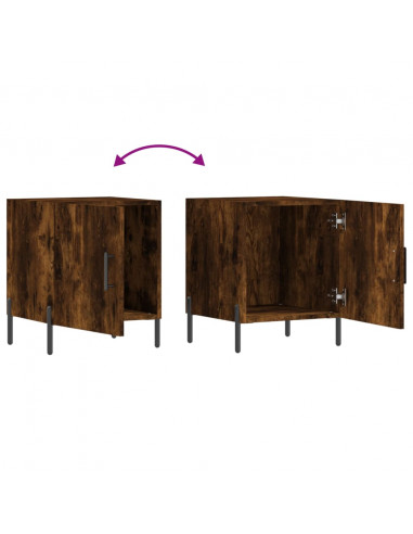 Comodino Rovere Fumo 40x40x50 cm in Legno Multistrato