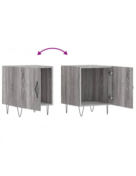 Comodino Grigio Sonoma 40x40x50 cm in Legno Multistrato