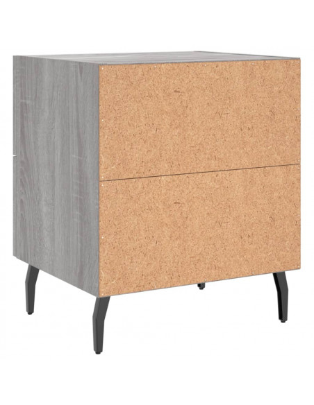 Comodini 2 pz Grigio Sonoma 40x35x47,5 cm in Legno Multistrato