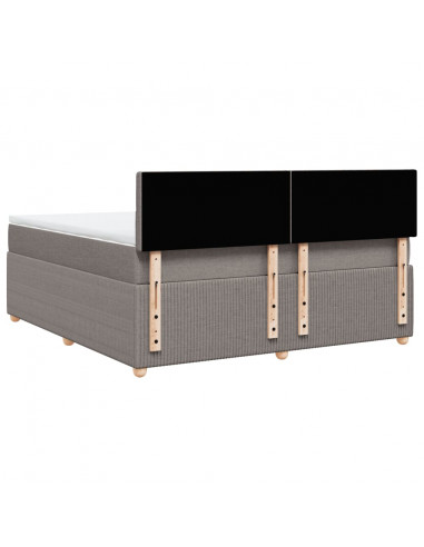 Giroletto a Molle con Materasso Tortora 180x200 cm in Tessuto