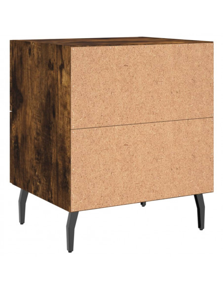 Comodini 2 pz Rovere Fumo 40x35x47,5 cm in Legno Multistrato