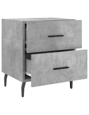 Comodini 2 pz Grigio Cemento 40x35x47,5 cm in Legno Multistrato