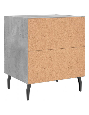 Comodino Grigio Cemento 40x35x47,5 cm in Legno Multistrato