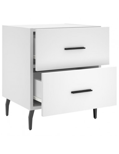 Comodini 2 pz Bianchi 40x35x47,5 cm in Legno Multistrato