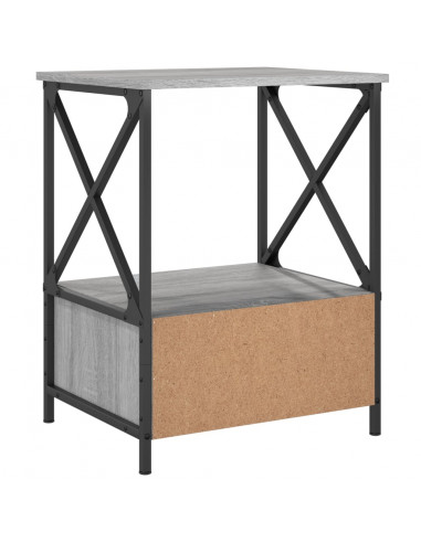 Comodino Grigio Sonoma 50x41x65 cm in Legno Multistrato