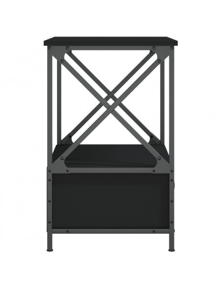 Comodino Nero 50x41x65 cm in Legno Multistrato