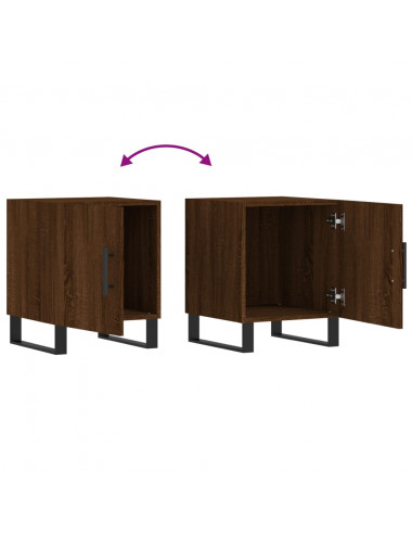 Comodino Rovere Marrone 40x40x50 cm in Legno Multistrato