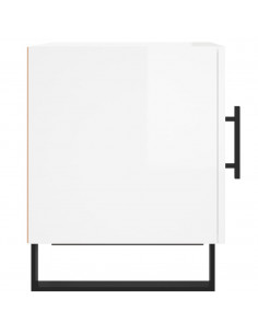 Comodino Bianco Lucido 40x40x50 cm in Legno Multistrato 2