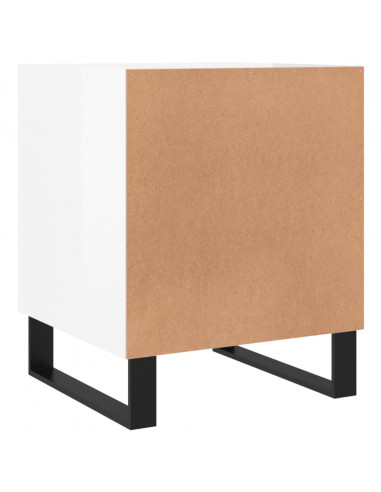 Comodino Bianco Lucido 40x40x50 cm in Legno Multistrato