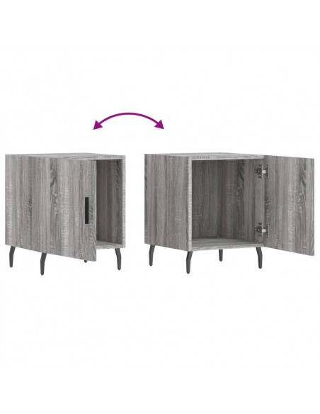Comodino Grigio Sonoma 40x40x50 cm in Legno Multistrato