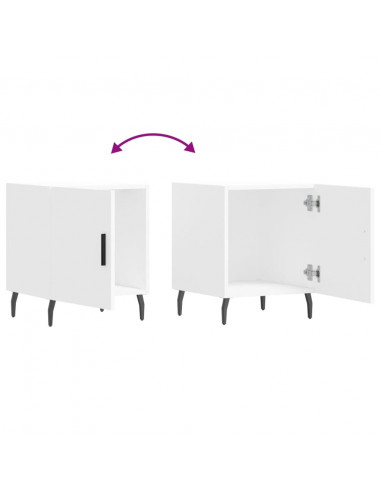 Comodino Bianco 40x40x50 cm in Legno Multistrato