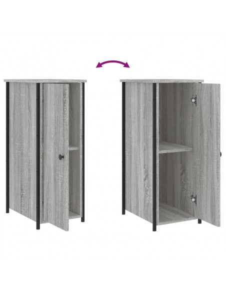 Comodino Grigio Sonoma 32x42x80 cm in Legno Multistrato