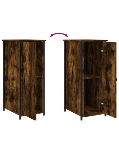 Comodino Rovere Fumo 32x42x80 cm in Legno Multistrato