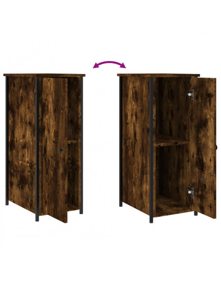Comodino Rovere Fumo 32x42x80 cm in Legno Multistrato
