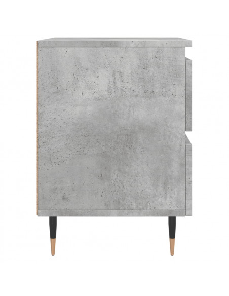 Comodini 2pz Grigio Cemento 40x35x50 cm in Legno Multistrato
