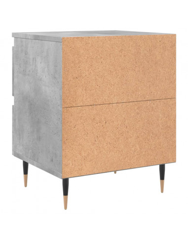 Comodini 2pz Grigio Cemento 40x35x50 cm in Legno Multistrato